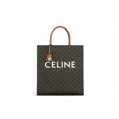 CELINE TOTE IN CABAS SULKY PRINTED FABRIC AND COWHIDE LEATHER 190402BZK.04LU (39.5*37*9cm)